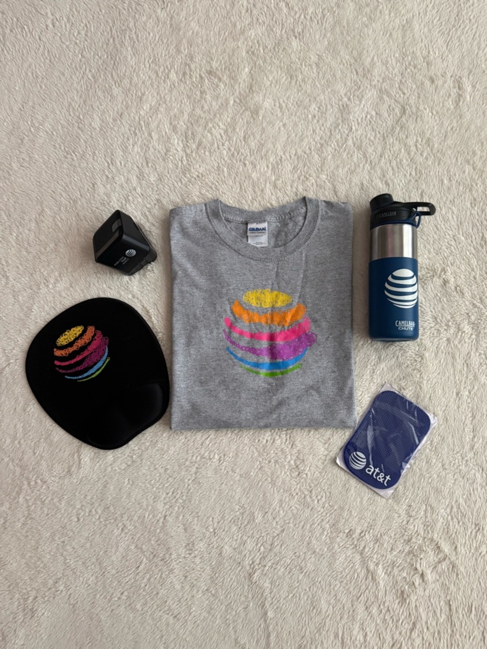 AT&T Bundle: T-Shirt, Water Bottle, Mini Speaker, Mouse Pad and Sticky Pad